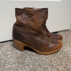 Durango Demi Western Brown Leather Ankle Boots RD3484 Womens Size 6 Booties